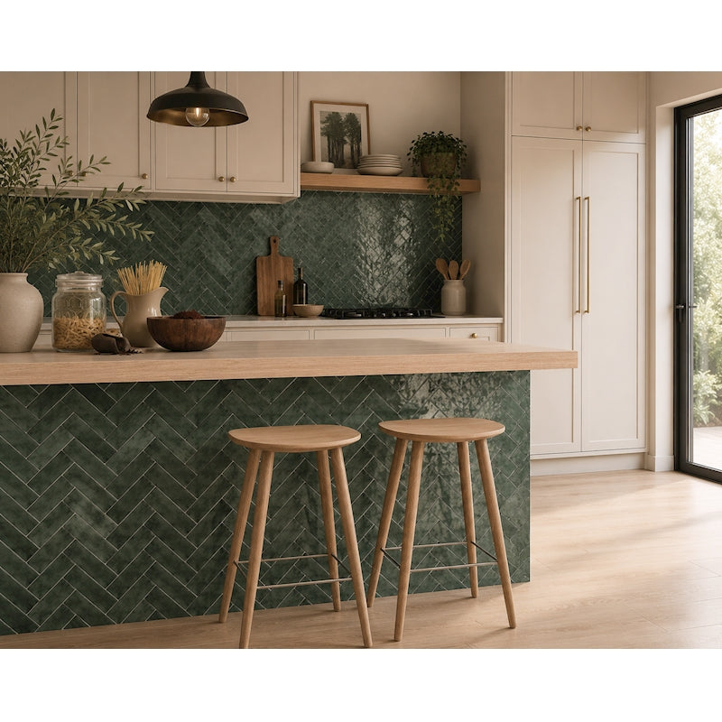 Borgo Green Crackle Gloss 2.5" x 8"