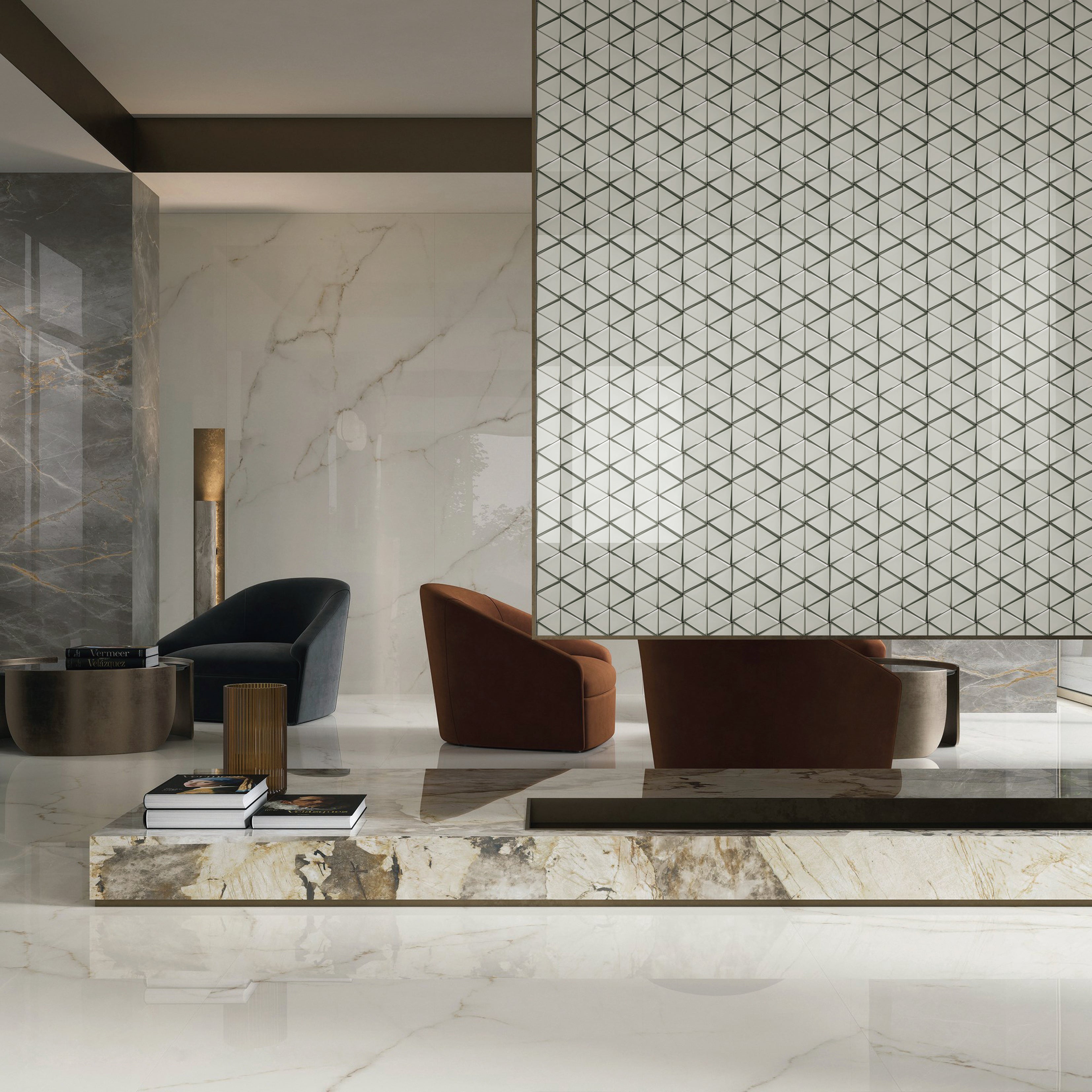 Diamante Bianco Glass Mosaic (DGMT1256)