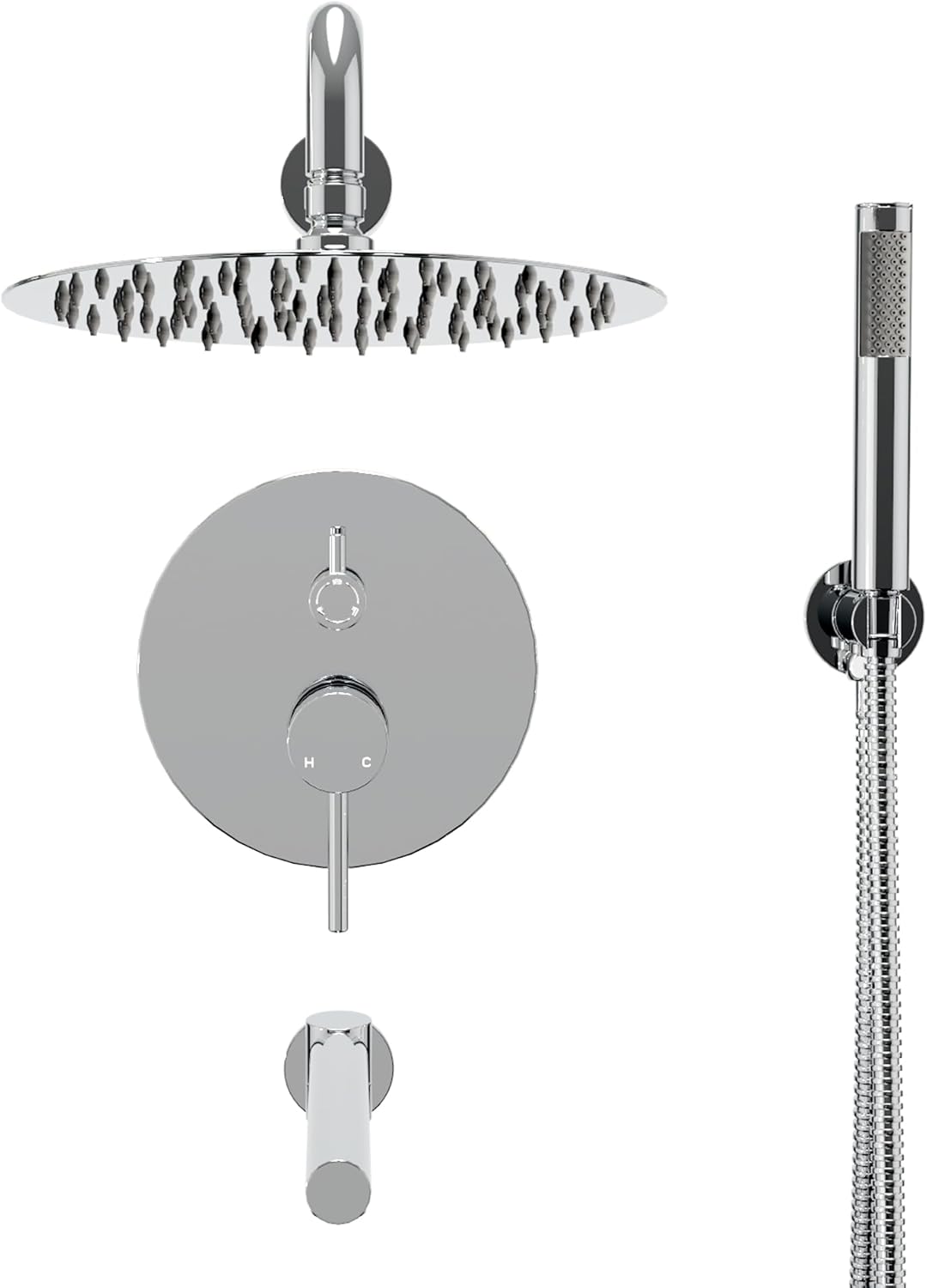 Cosmo Chrome Round Shower Set