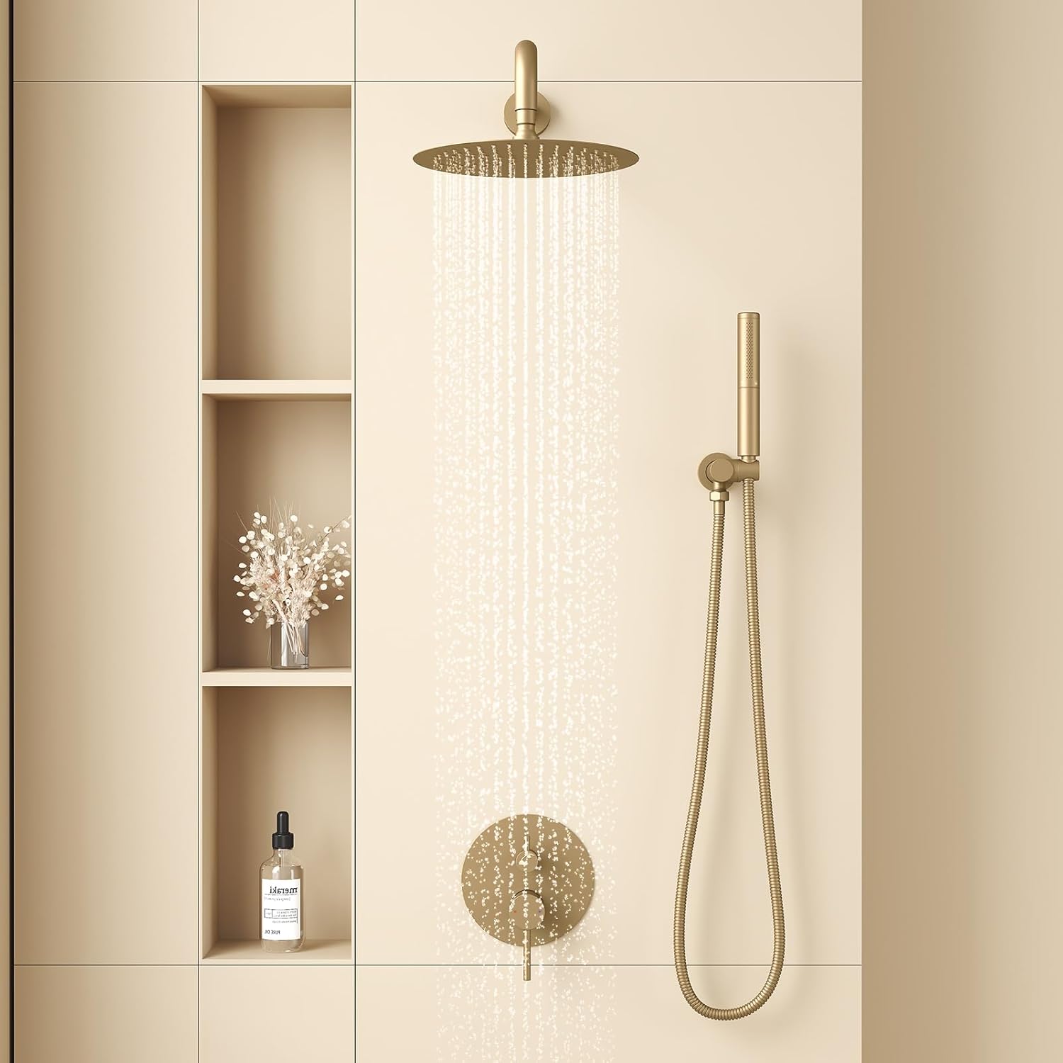 Aurelia Gold Round Shower Set