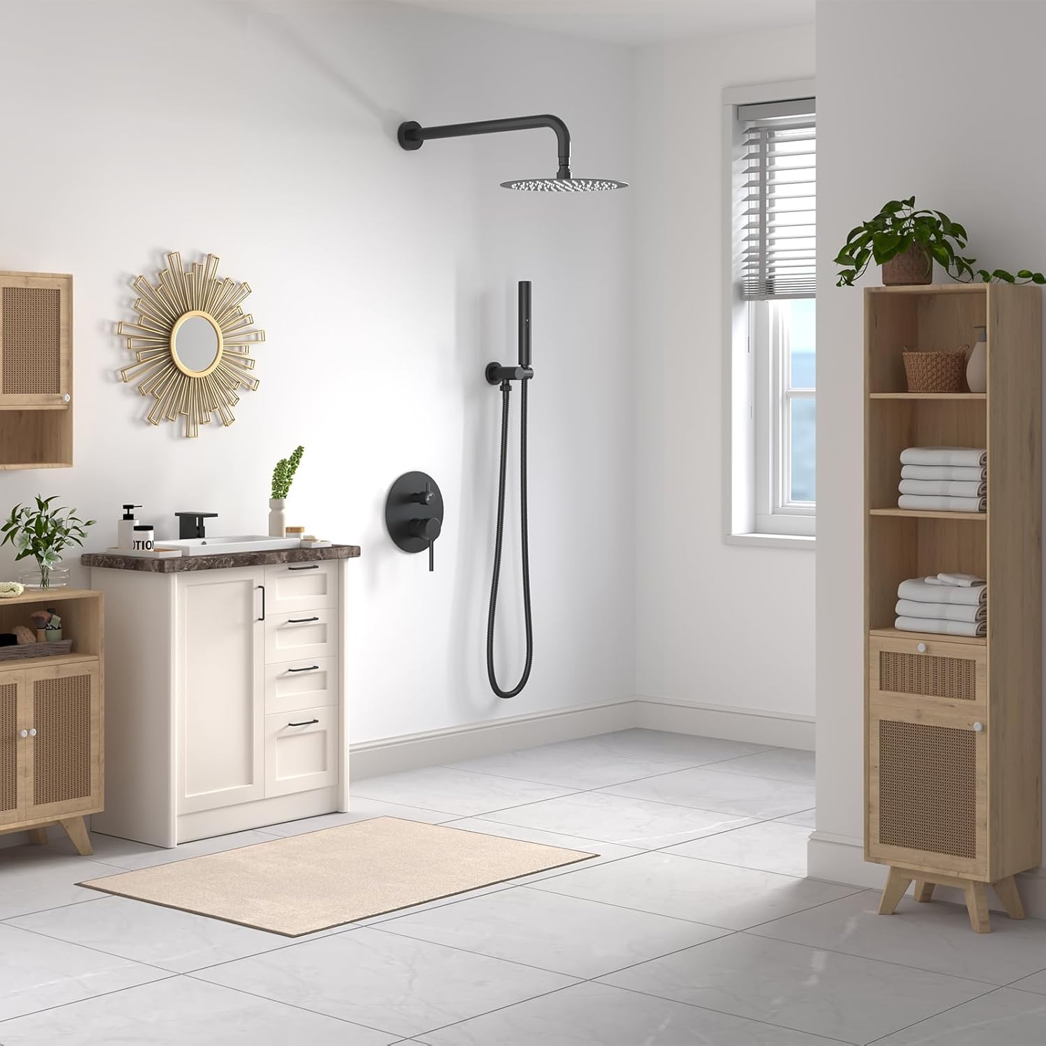 Cosmo Noir Round Shower Set
