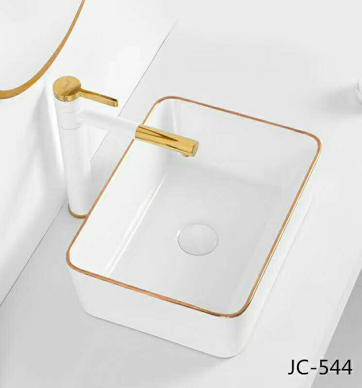 Model 8032WG – White & Gold Vessel Sink