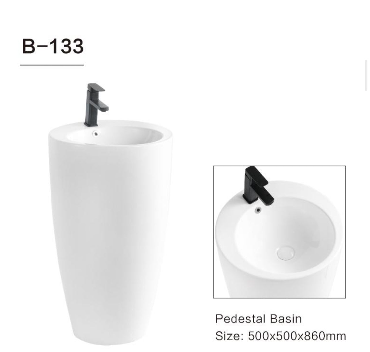 Standing White Sink B-133