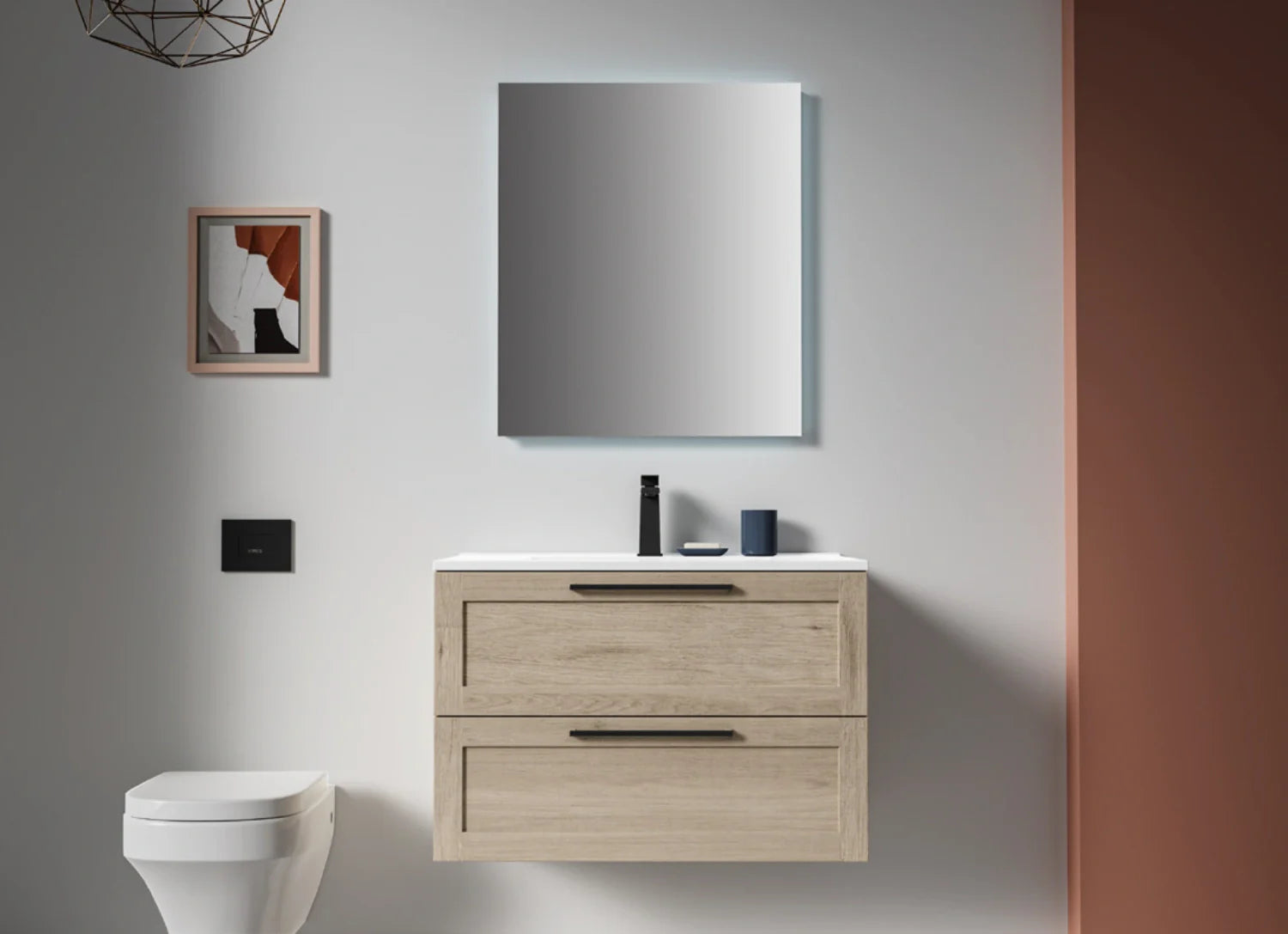 WALL MOUNTED SLIM NATURAL WOOD