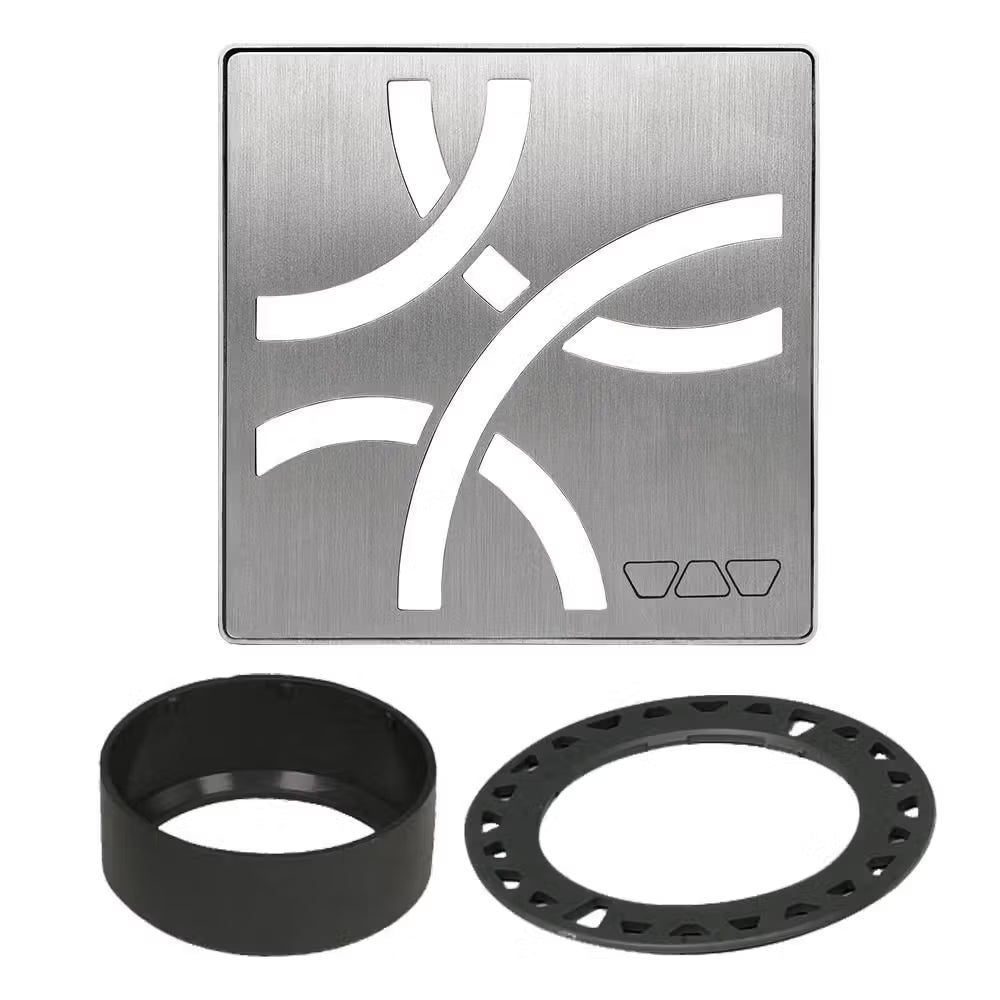 Schluter - KERDI-DRAIN Square Grate Kit Curve - Brushed Stainless Steel (V2) 4"