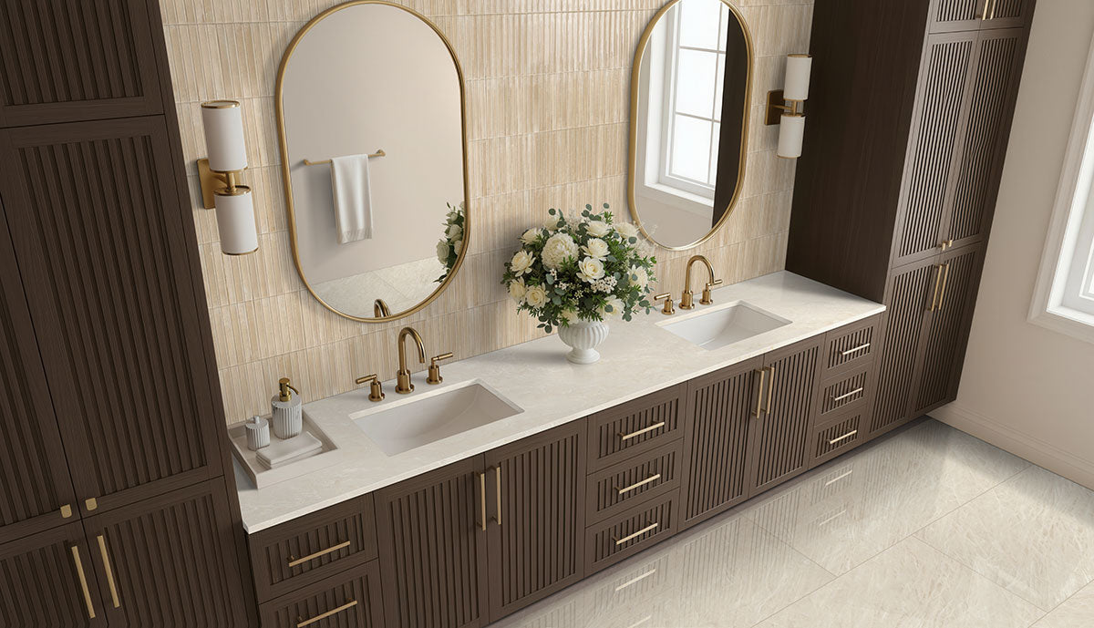Gems Cappuccino Fluted Tile 5x10