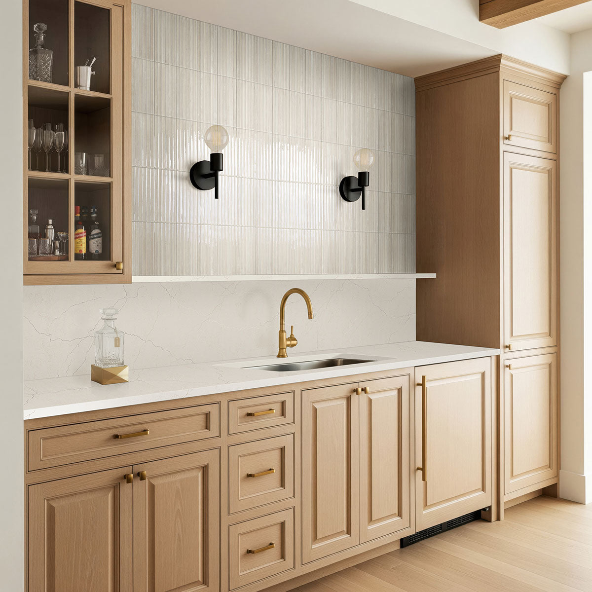 Gems Latte Fluted Tile 5x10