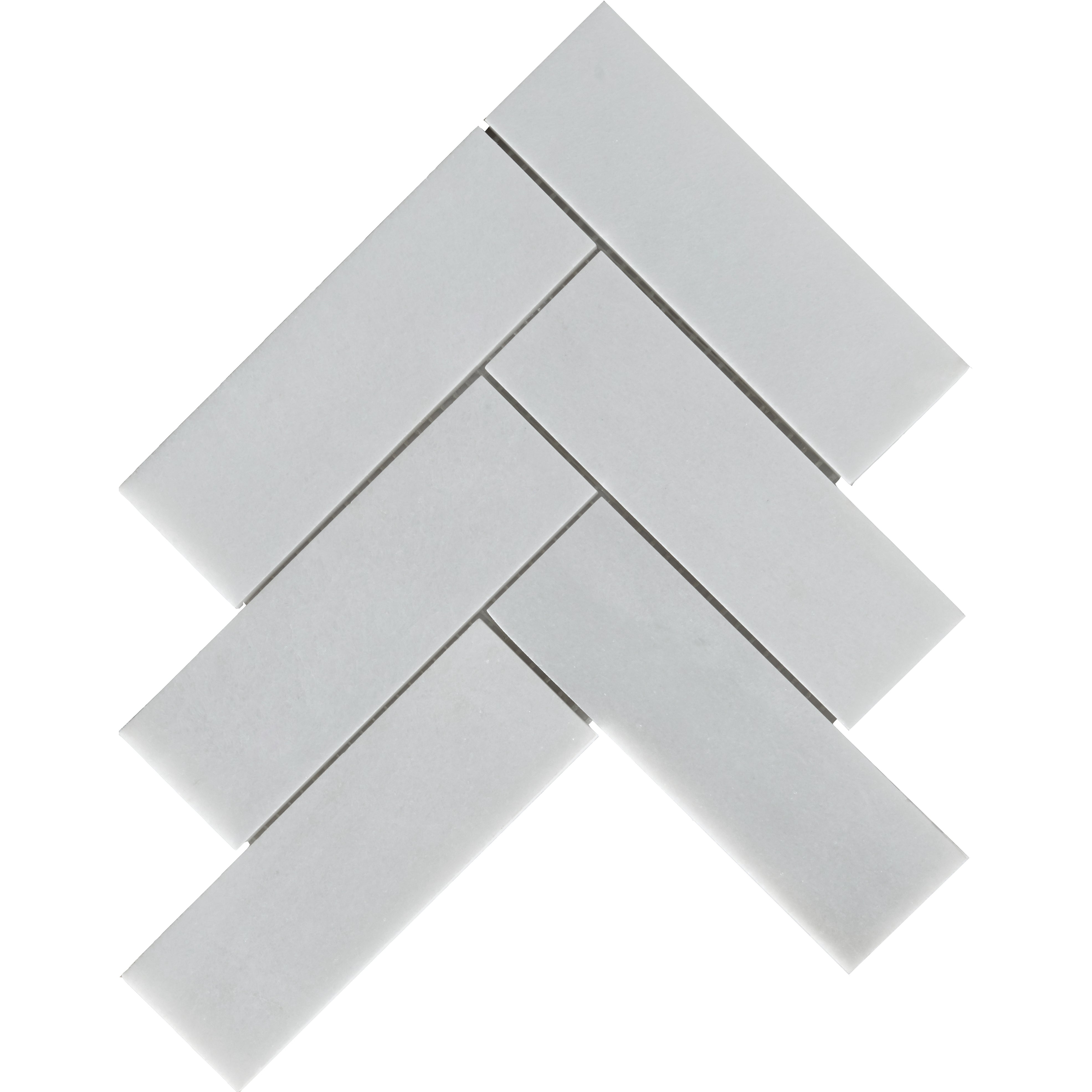 Thassos Herringbone 2" x 6" Polished Marble Mosaic