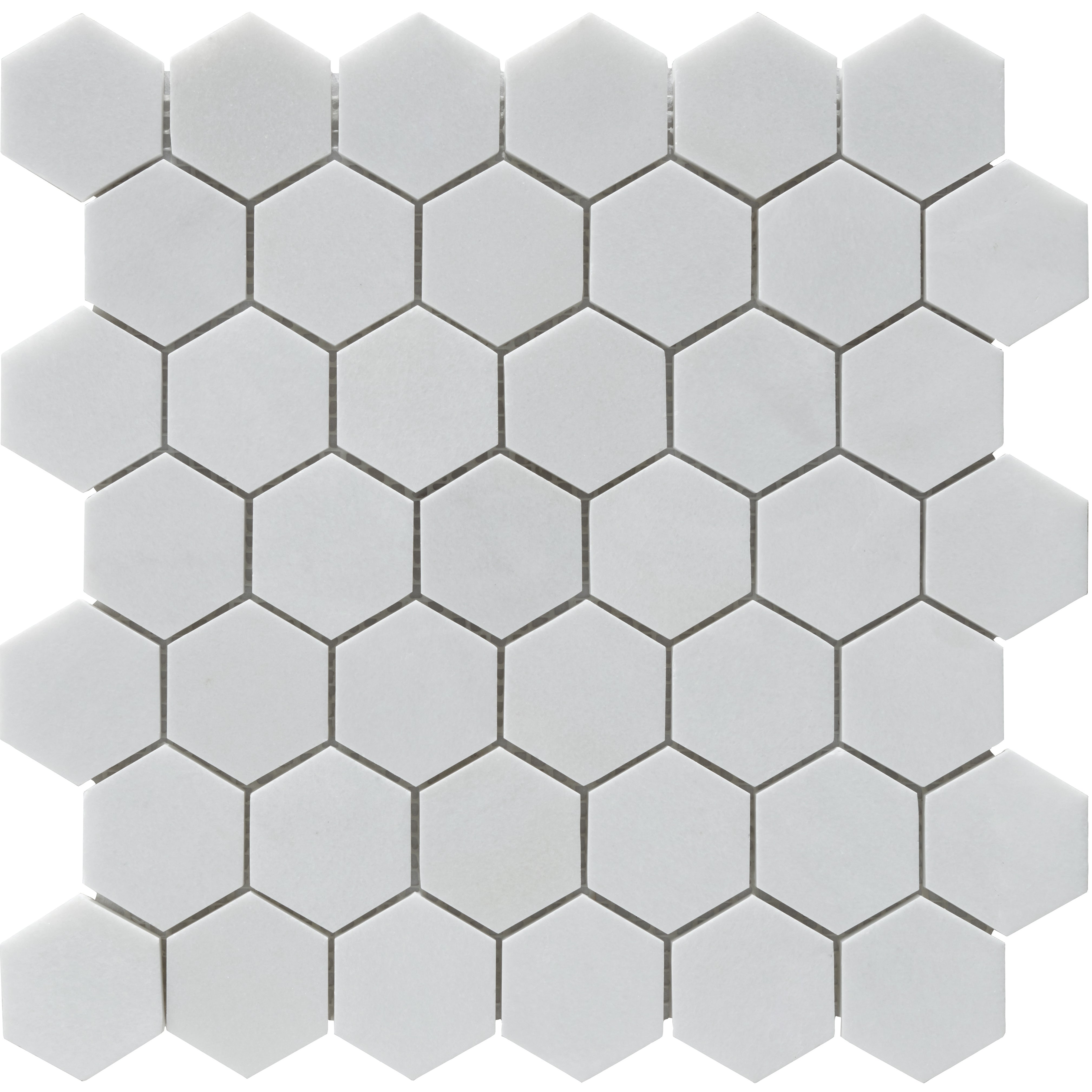 Thassos 2" Hexagon Polished Marble Mosaic