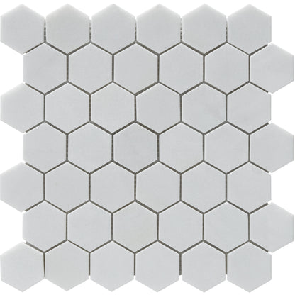 Thassos 2" Hexagon Polished Marble Mosaic