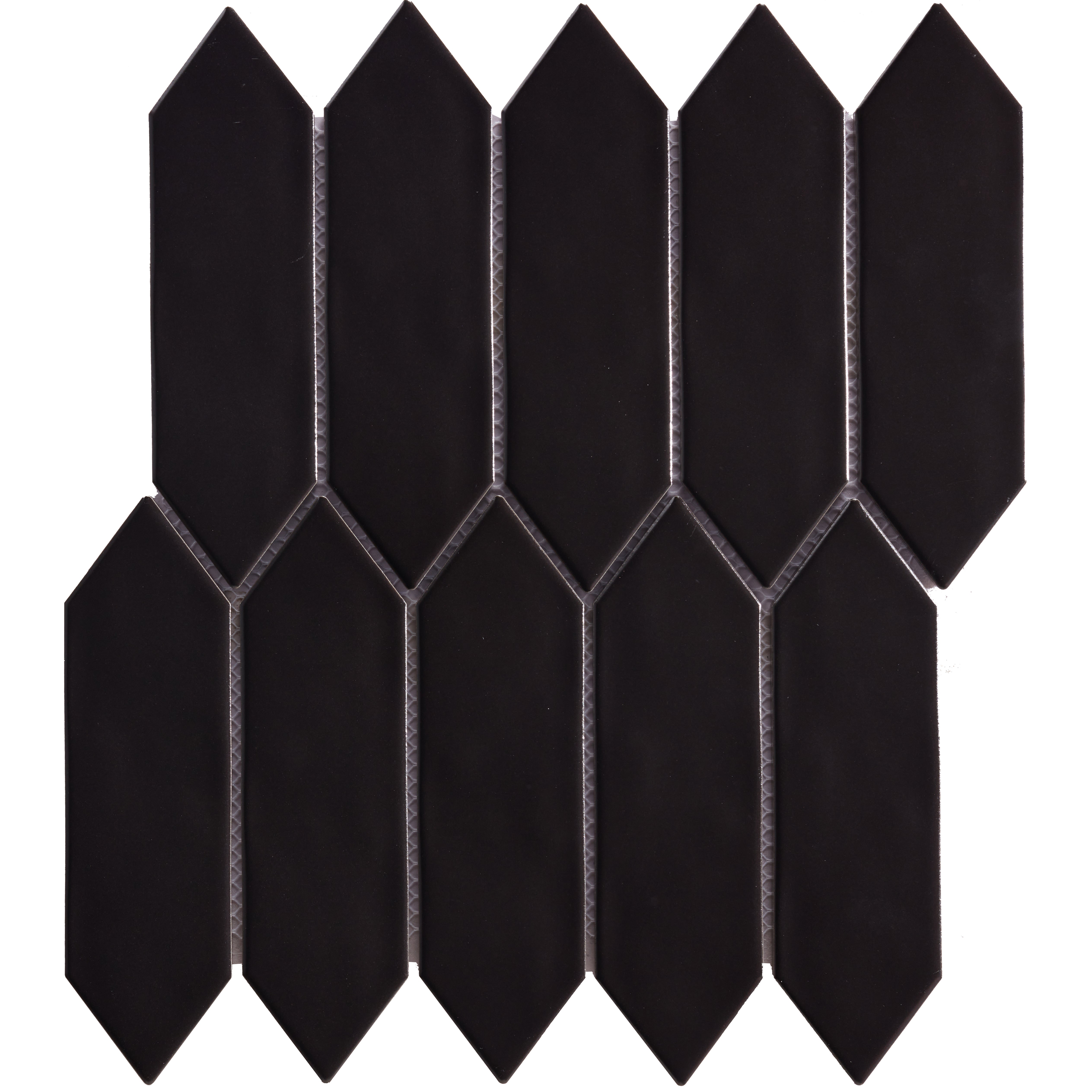 Mondial Black Matte Picket 2" x 6" Porcelain Mosaic