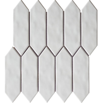 Mondial White Gloss Picket 2" x 6" Porcelain Mosaic