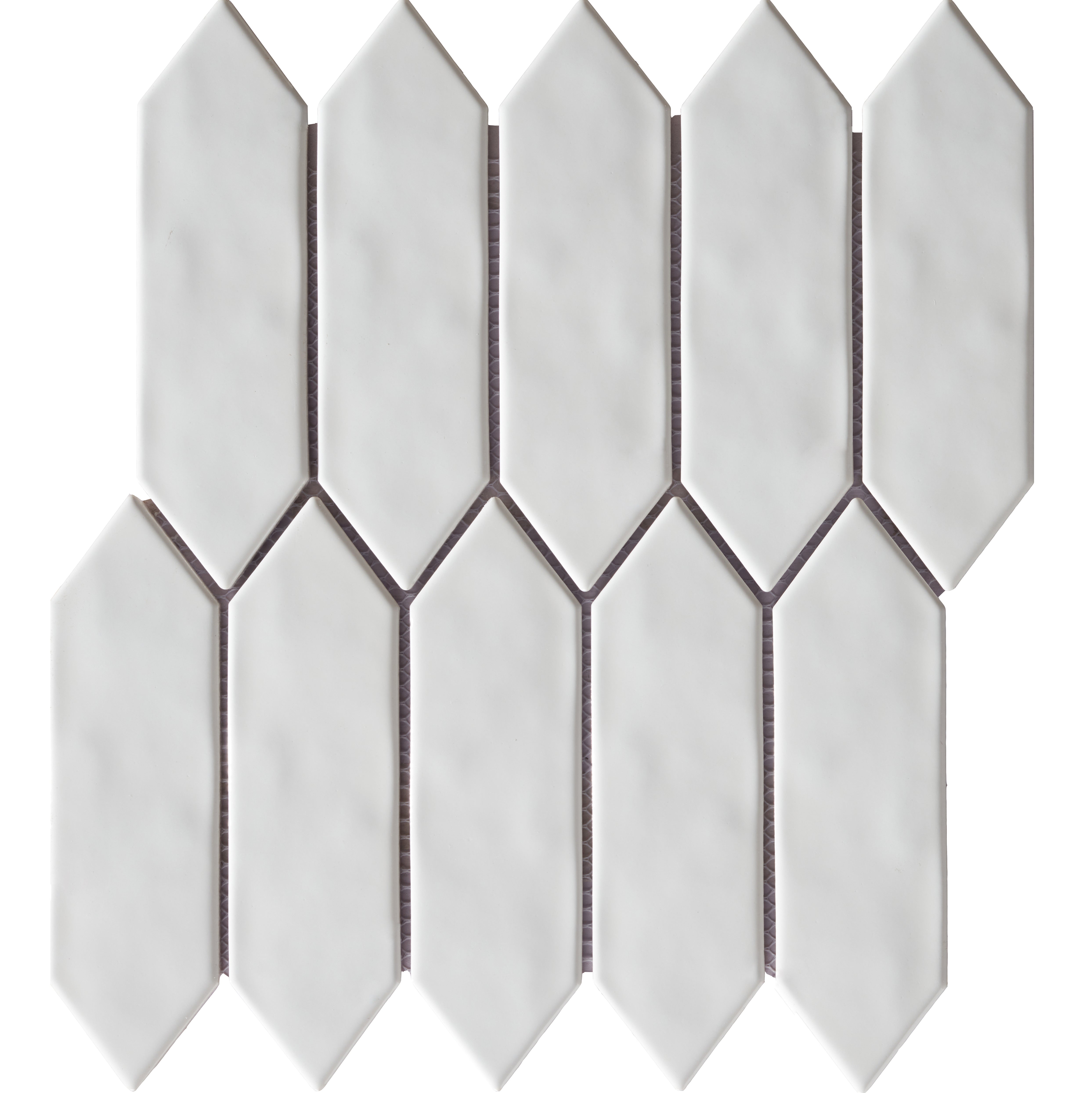 Mondial White Gloss Picket 2" x 6" Porcelain Mosaic