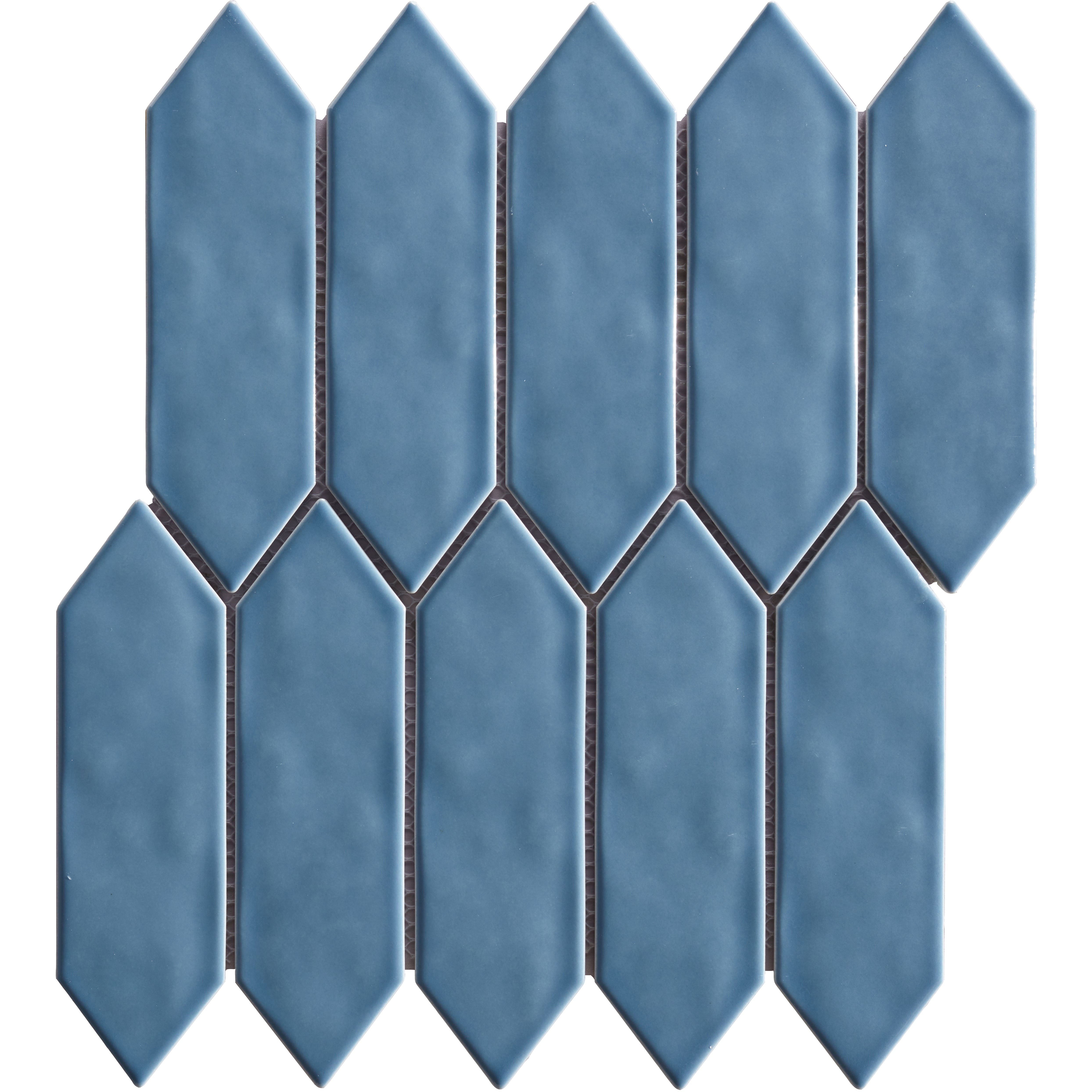 Mondial Light Blue Gloss Picket 2" x 6" Porcelain Mosaic