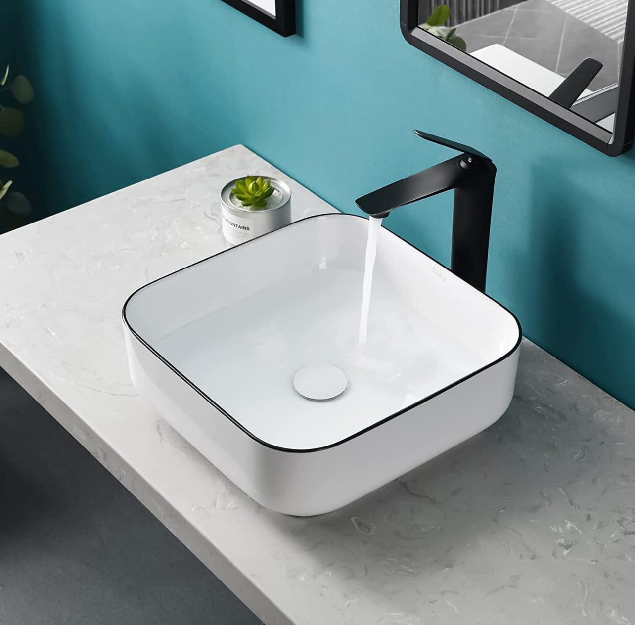 Model 2258 – White & Black Vessel Sink