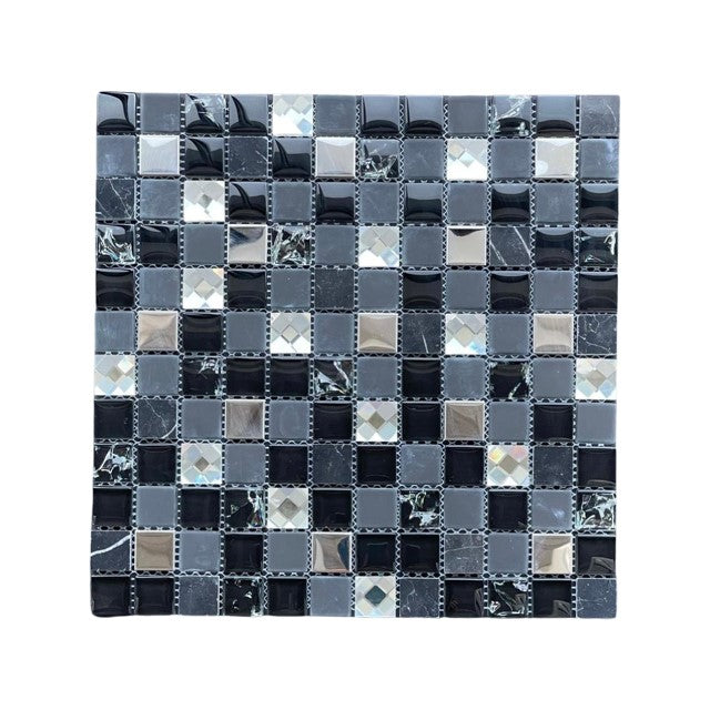 Crystal Nero 1" x 1" Mosaic (DGMT1261)