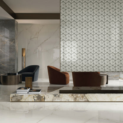 Diamante Bianco Glass Mosaic (DGMT1256)