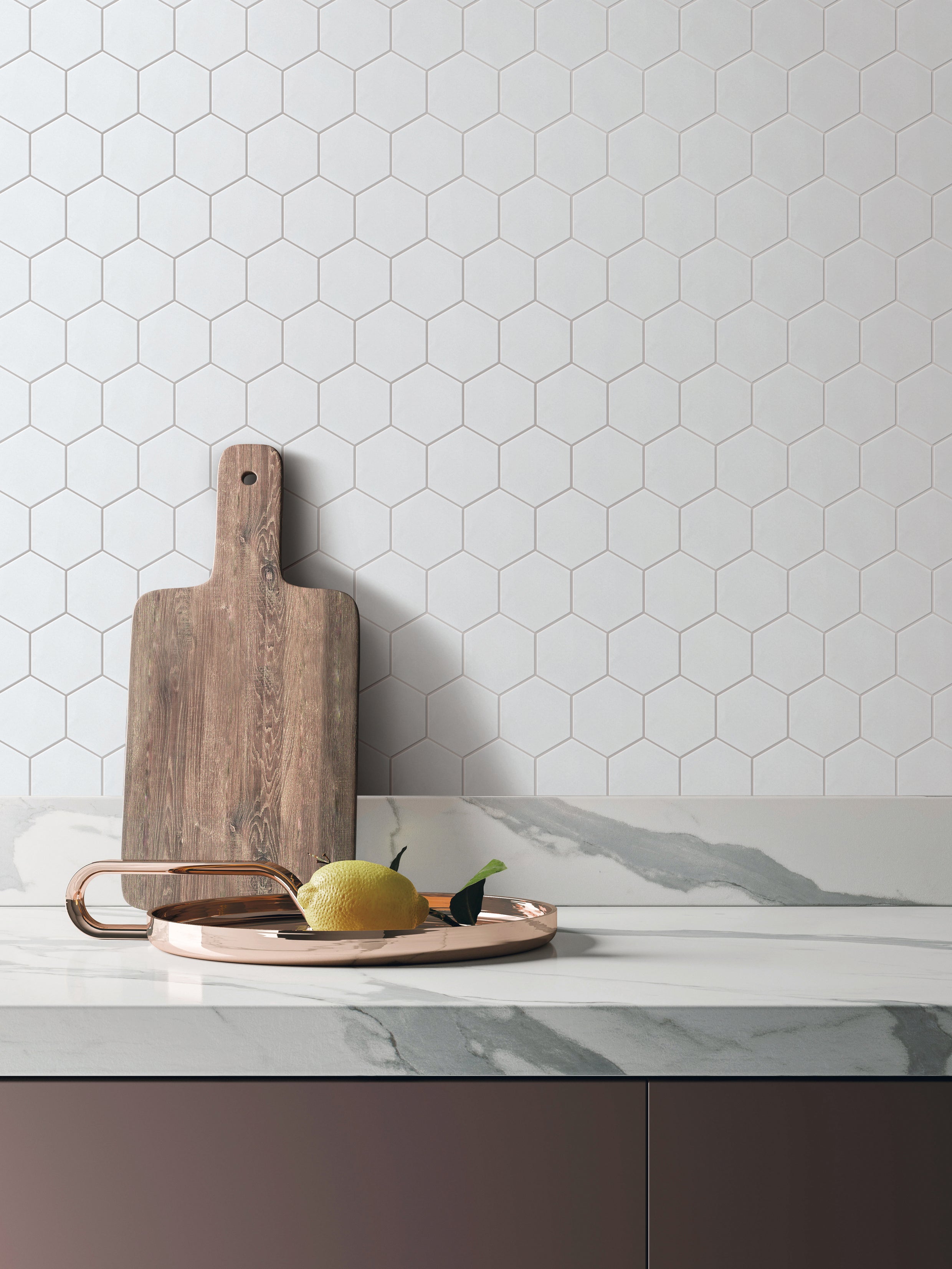 Thassos 2" Hexagon Polished Marble Mosaic