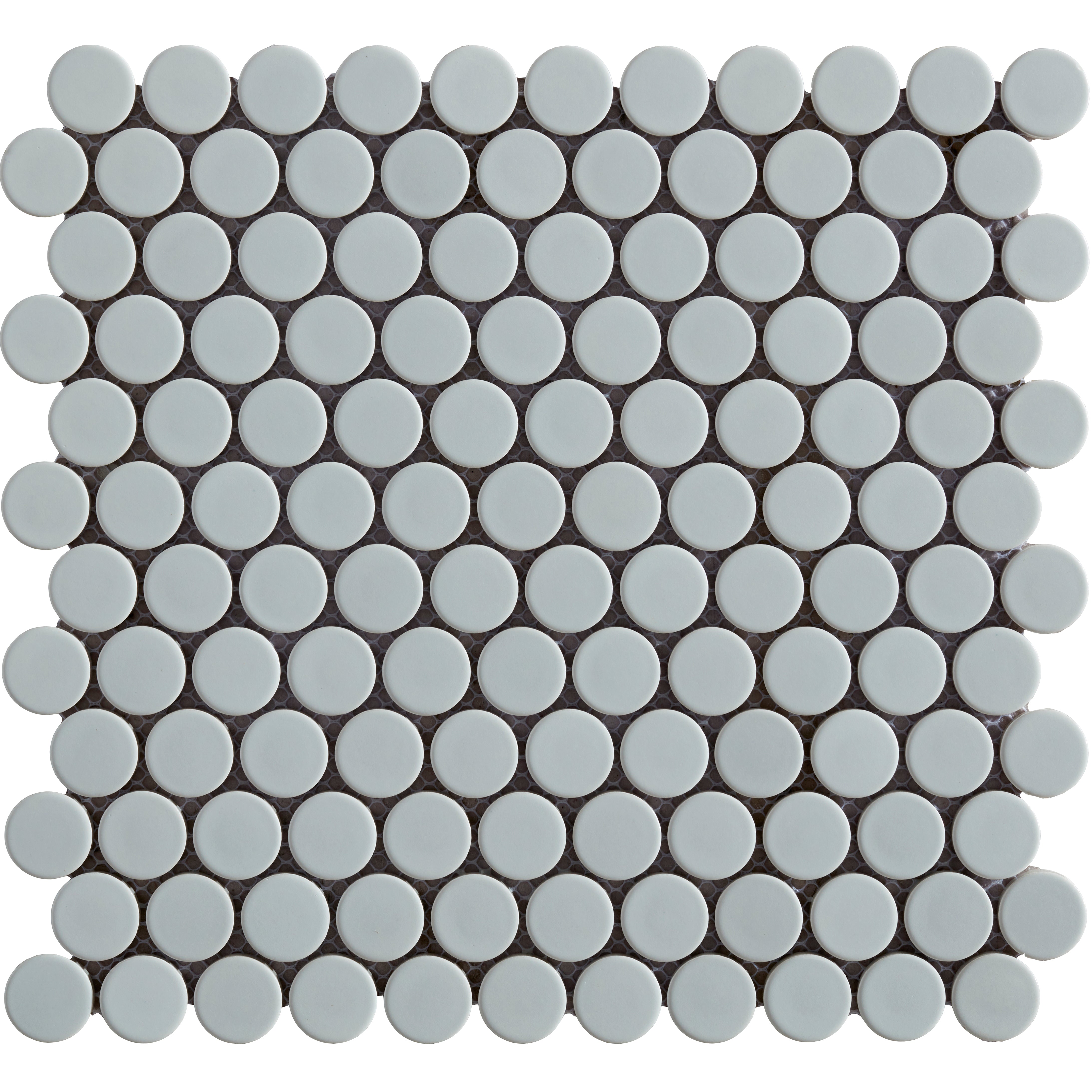 Penny Round White Matt 1" Porcelain Mosaic