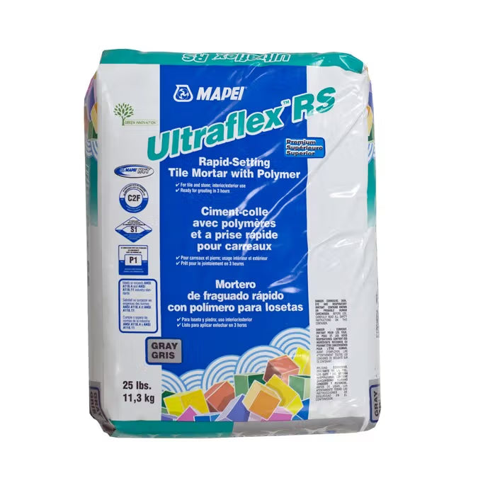 Mapei - Ultraflex RS Premium Rapid-Setting Tile Mortar with Polymer, Gray - 25 lb