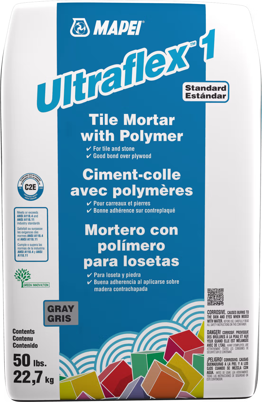 Mapei - Ultraflex 1 Polymer-Modified Mortar, Gray - 50 lb