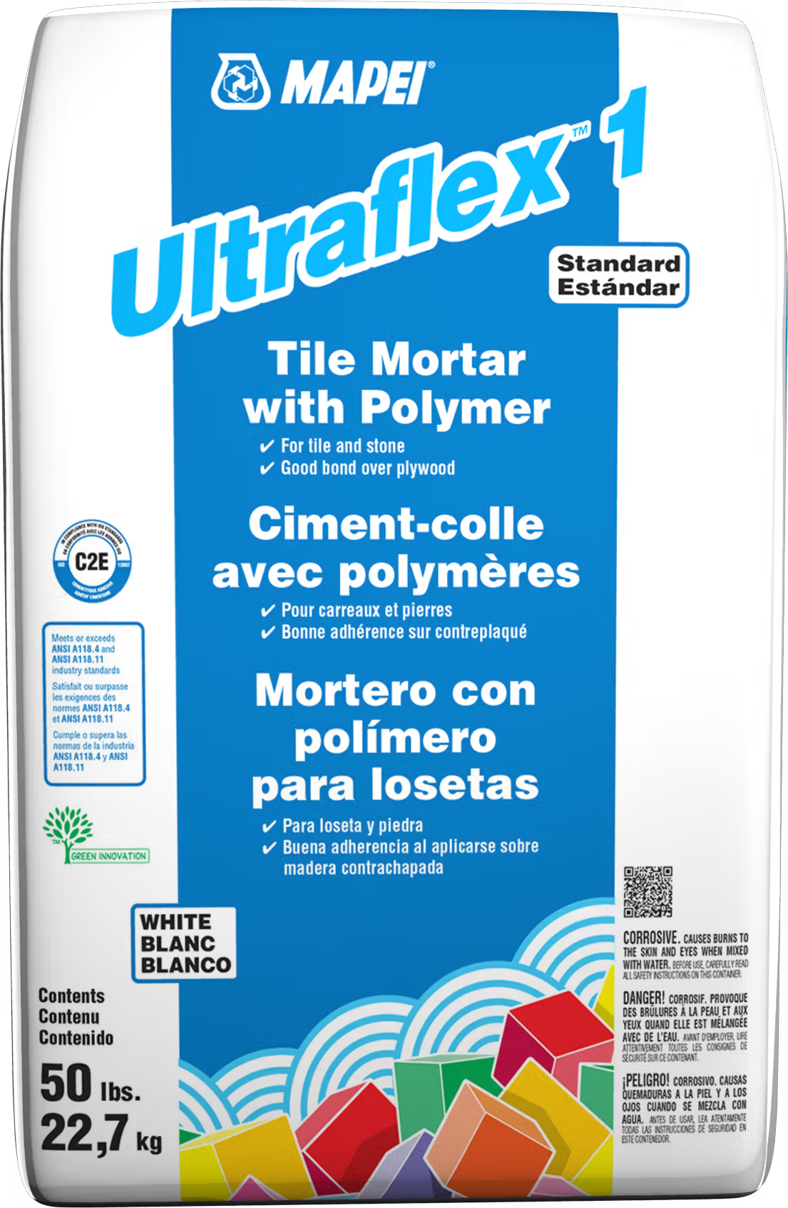 Mapei - Ultraflex 1 Polymer-Modified Mortar, White - 50 lb