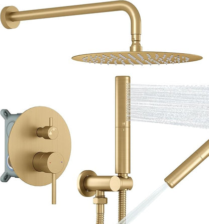 Aurelia Gold Round Shower Set