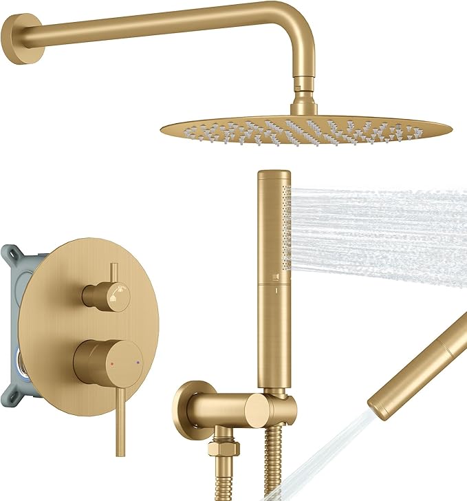 Aurelia Gold Round Shower Set