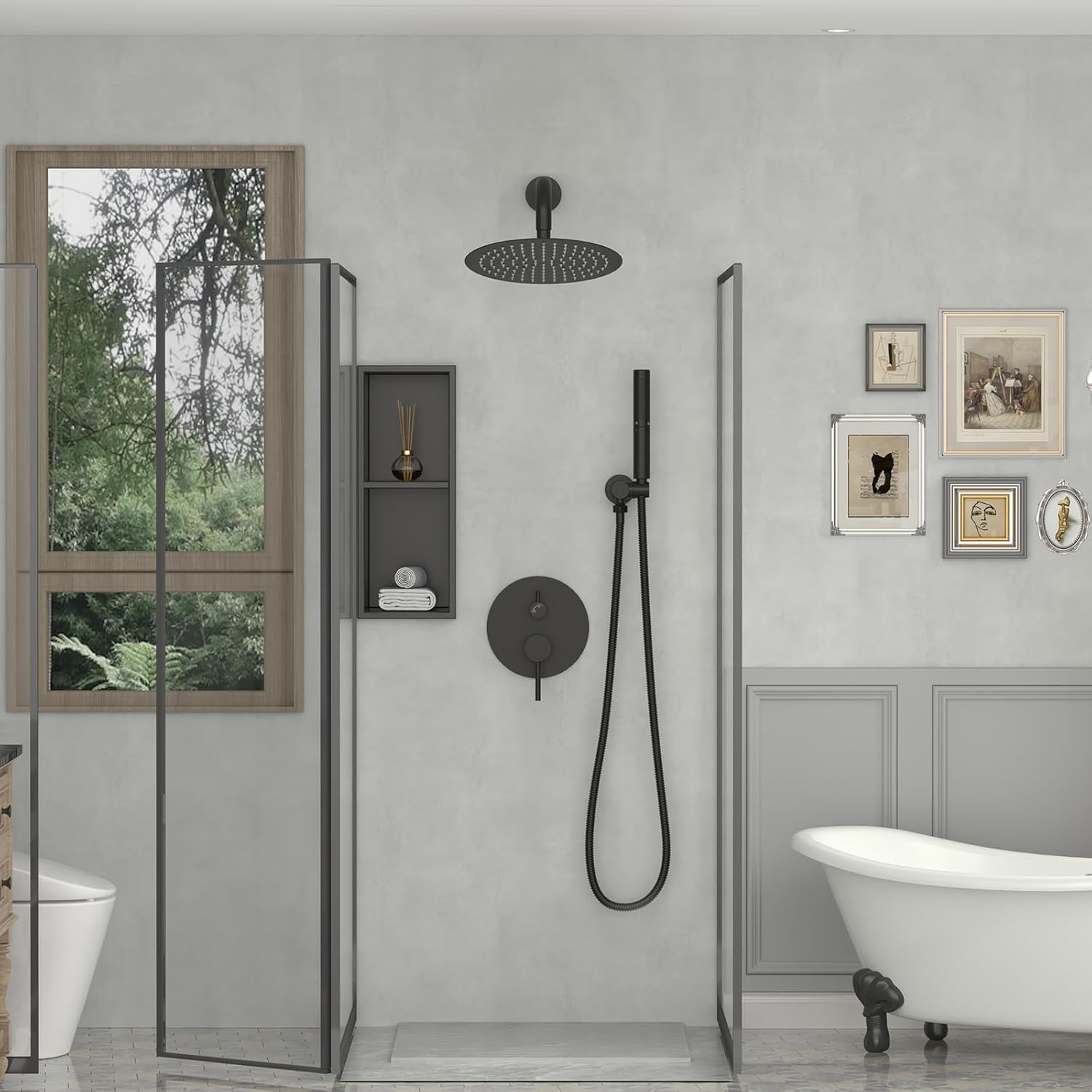 Cosmo Noir Round Shower Set