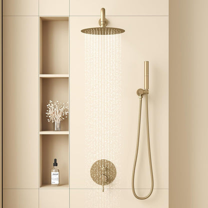 Aurelia Gold Round Shower Set