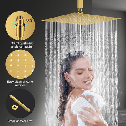 Aurelia Gold Squared Shower Set