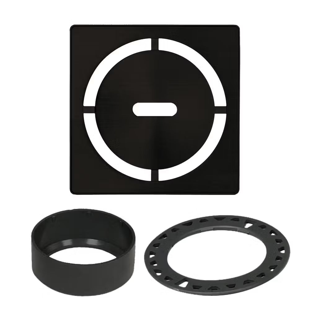 Schluter - KERDI-DRAIN Square Grate Kit Pure - Stainless Steel (V2) Matte Black 4"