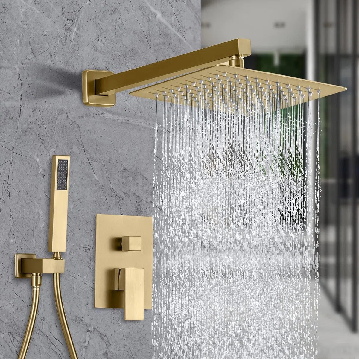 Aurelia Gold Squared Shower Set
