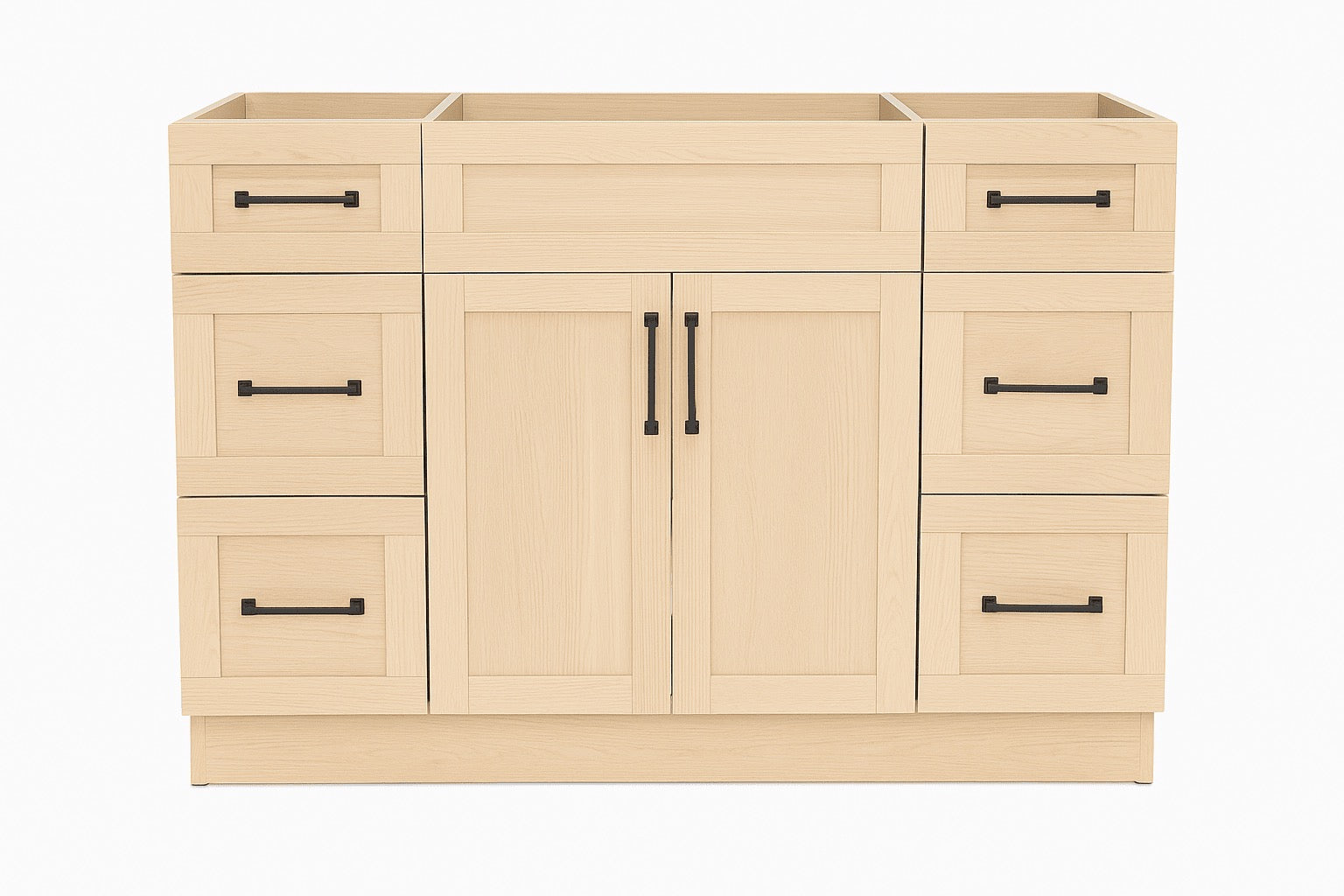 24" SHAKER BATHROOM VANITY WITH QUARTZ COUNTERTOP (LEMON LIGHT MDF)