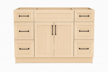 24" SHAKER BATHROOM VANITY WITH QUARTZ COUNTERTOP (LEMON LIGHT MDF)