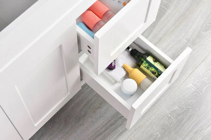 30" SHAKER BATHROOM VANITY WITH QUARTZ COUNTERTOP (MDF)