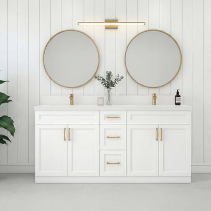72" DOUBLE SINK SHAKER BATHROOM VANITY WITH QUARTZ COUNTERTOP (SOLID WOOD)