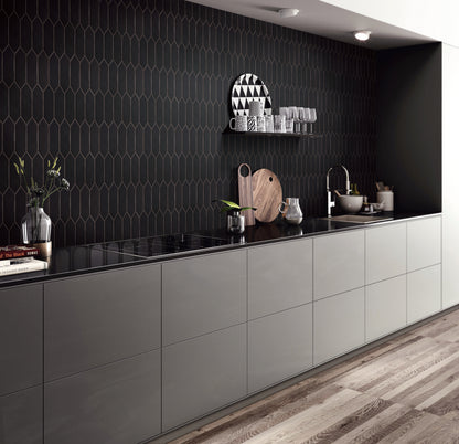 Mondial Black Matte Picket 2" x 6" Porcelain Mosaic