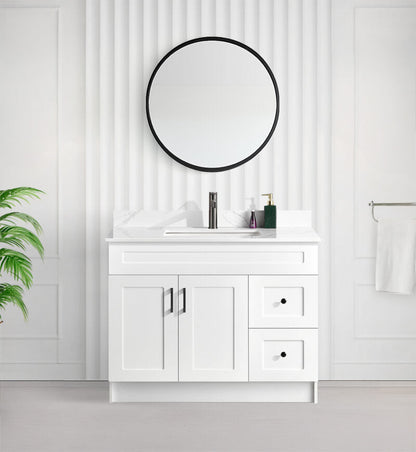42" SHAKER BATHROOM VANITY WITH QUARTZ COUNTERTOP (MDF)