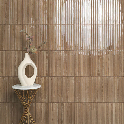 Gems Chocolate Fluted Tile 5x10