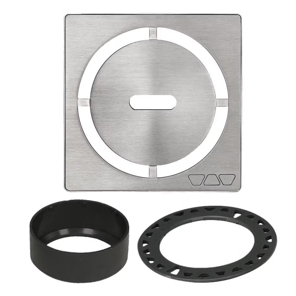 Schluter - KERDI-DRAIN Square Grate Kit Pure - Brushed Stainless Steel (V2) 4"