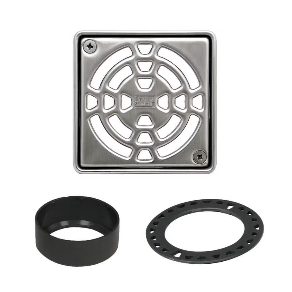 Schluter - KERDI-DRAIN Square Grate Kit Classic - Stainless Steel (V2) 4"