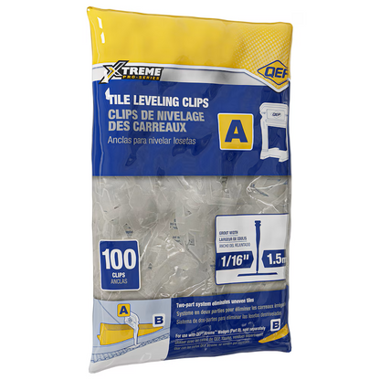 QEP - Xtreme Tile Leveling System, Part A, Clips for 1/16" Grout (100 pack)